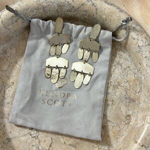 Kendra Scott Hammered Gold Drop Earrings